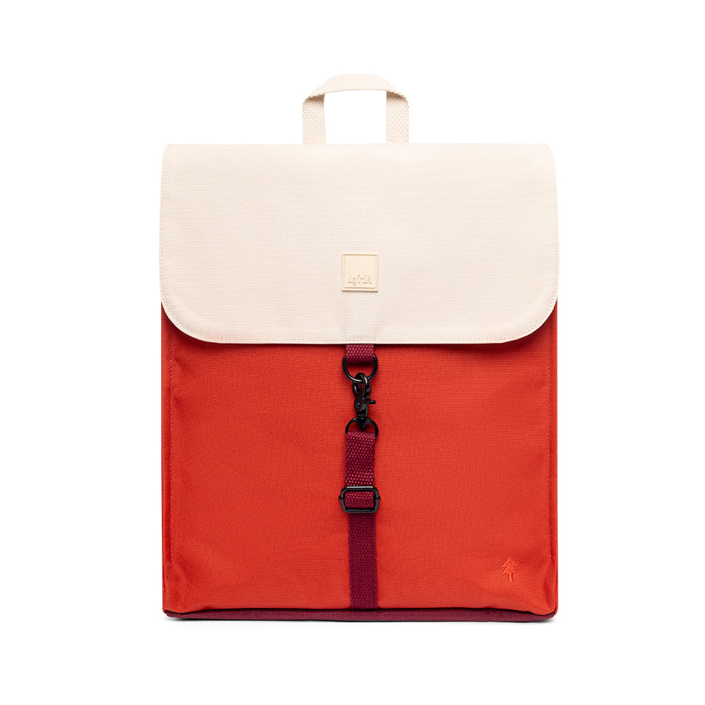 cherry mini backpack Kaut Block Featuring our cherry check print on our natural hue Kane Double Pocket Backpack Cherries