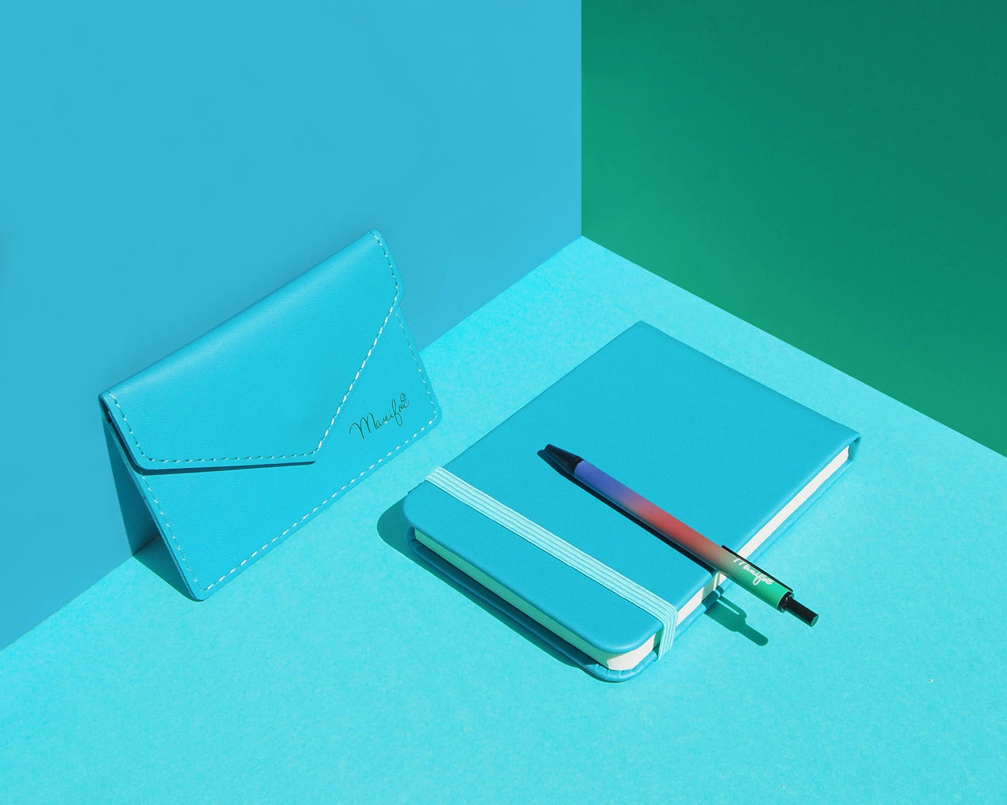 Vertical Leatherette Notebook With Pen and Card Holder