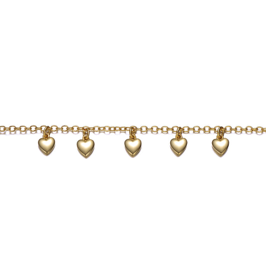 Bracelet with Dangling Heart Charms for Kids