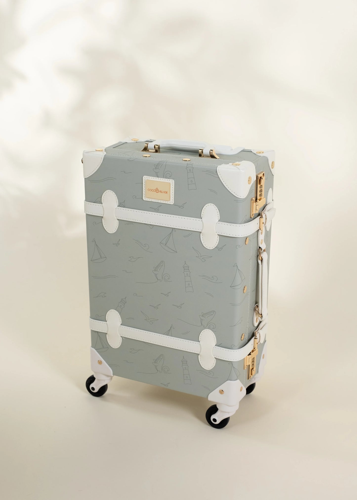 Vegan Leather Carry-On Suitcase - Ocean
