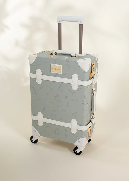Vegan Leather Carry-On Suitcase - Ocean