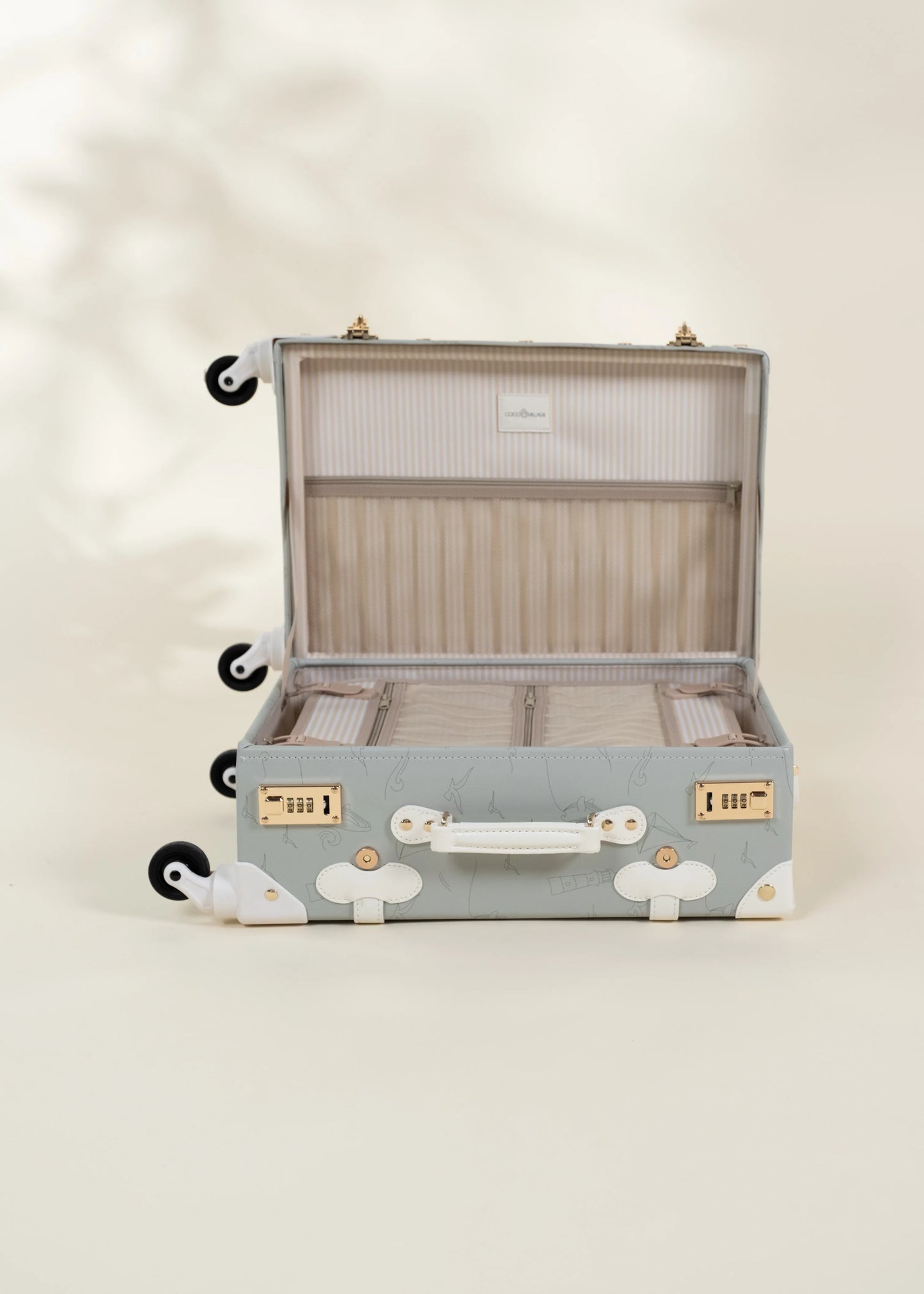 Vegan Leather Carry-On Suitcase - Ocean