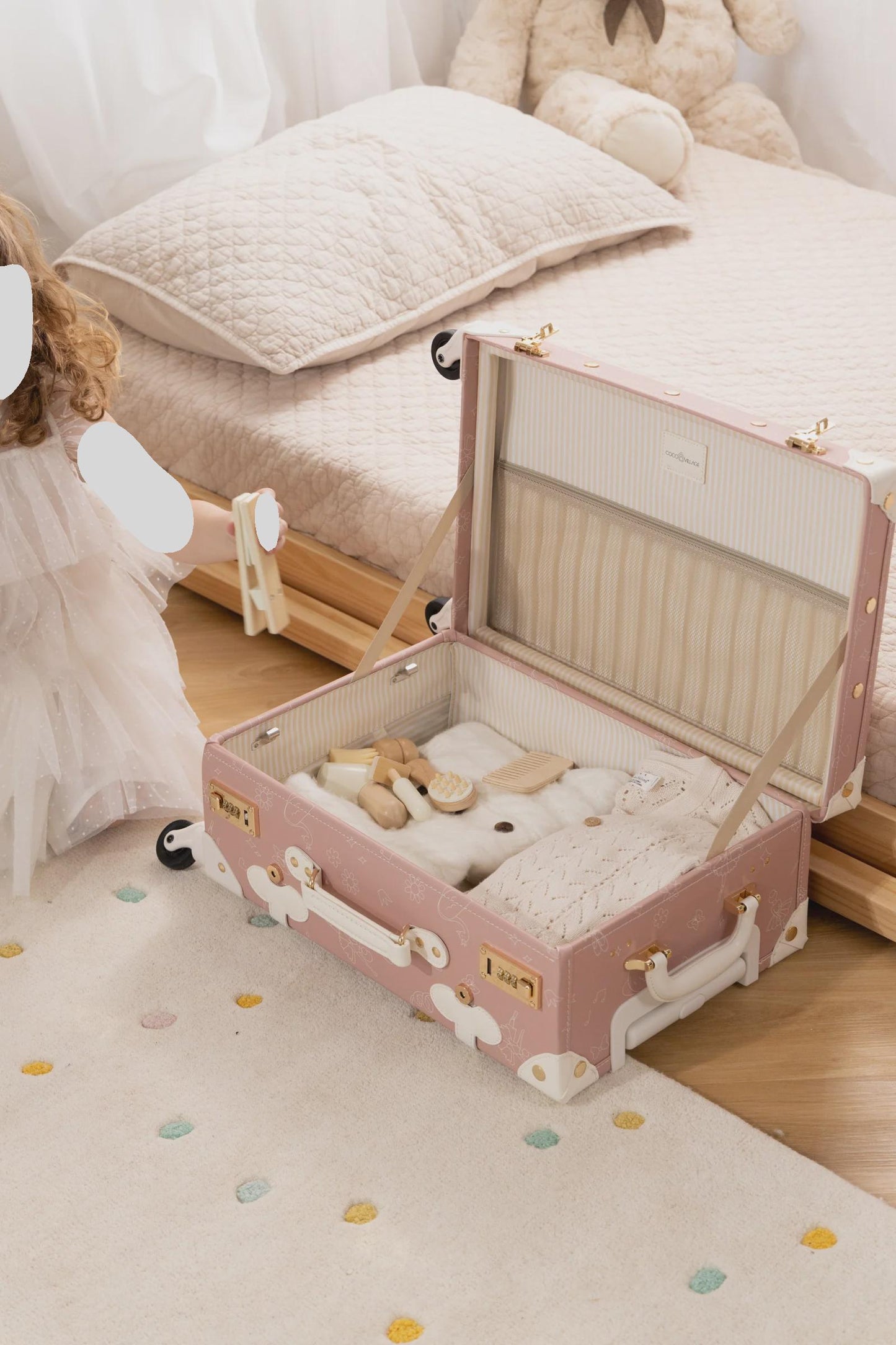 Vegan Leather Carry-On Suitcase - Ballerina
