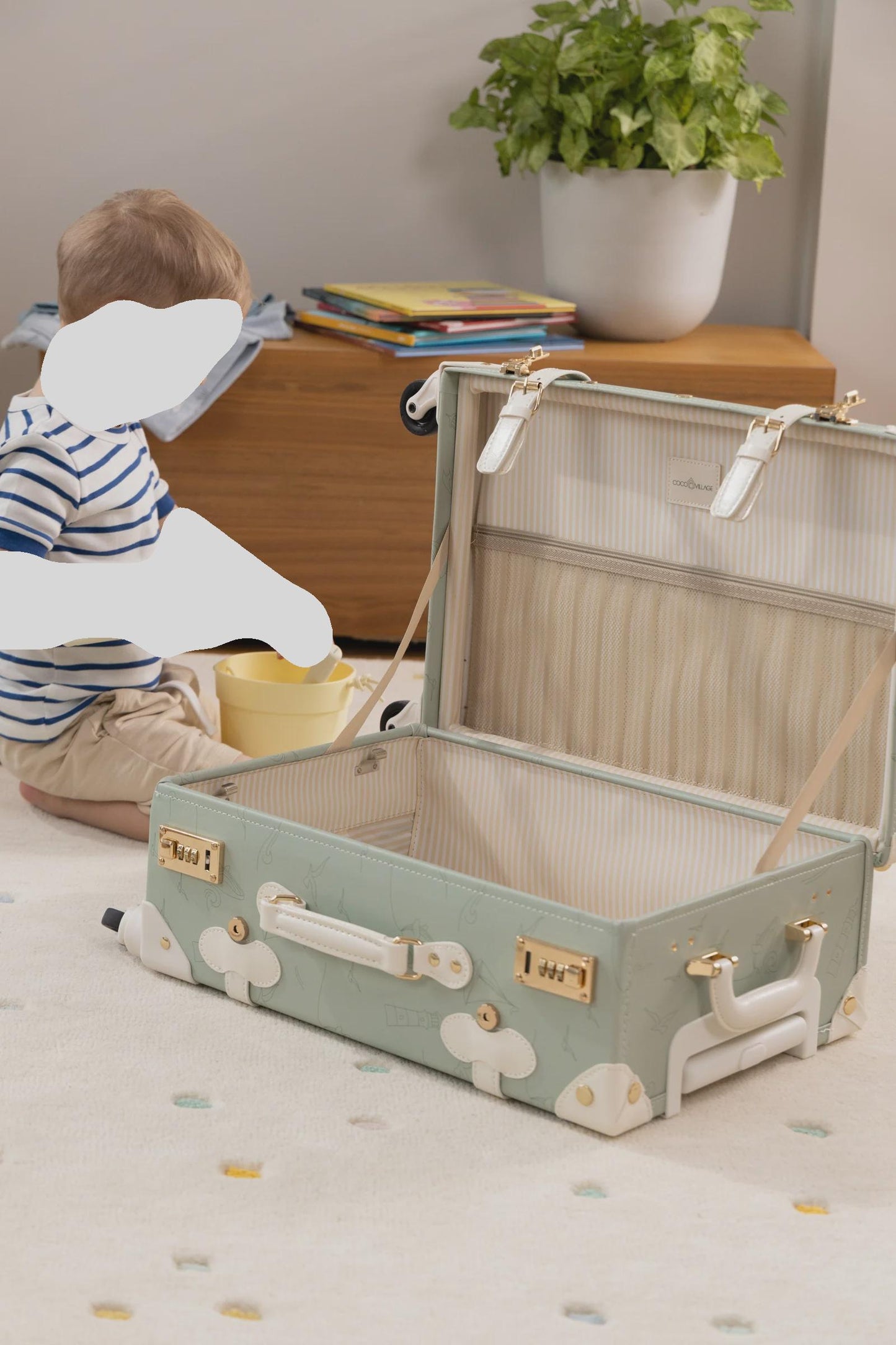 Vegan Leather Carry-On Suitcase - Ocean