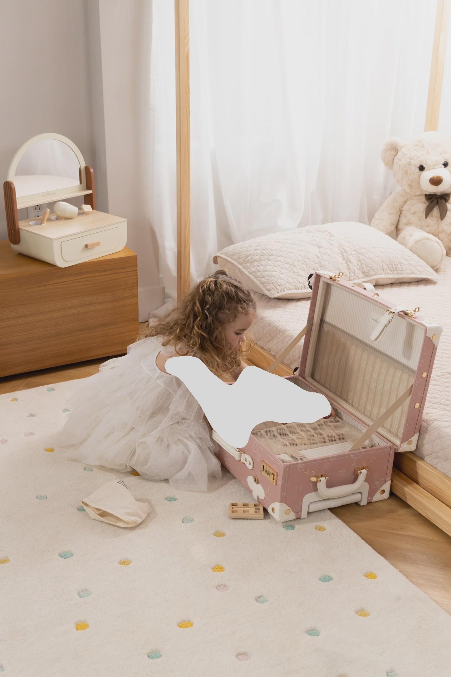 Vegan Leather Carry-On Suitcase - Ballerina