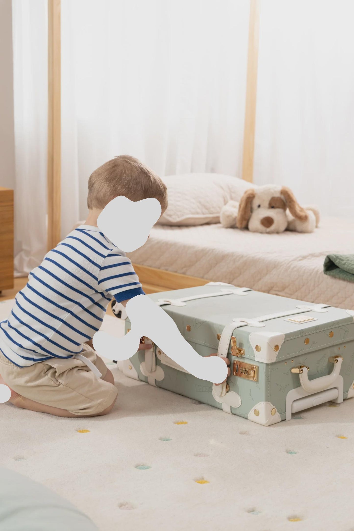 Vegan Leather Carry-On Suitcase - Ocean