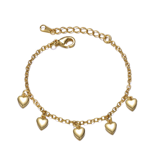 Bracelet with Dangling Heart Charms for Kids