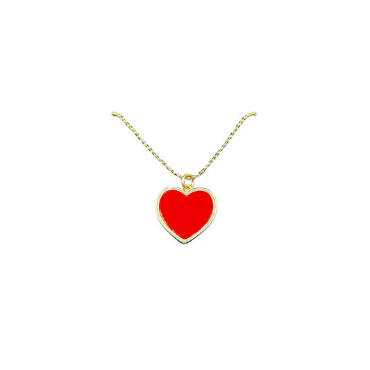 Heart Necklace - Red Enamel