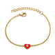 Kids Adjustable Bracelet with Heart Charm and Red Enamel