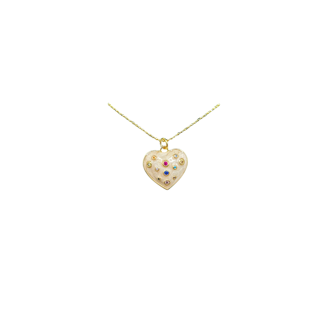 Heart Necklace - Colored Enamel