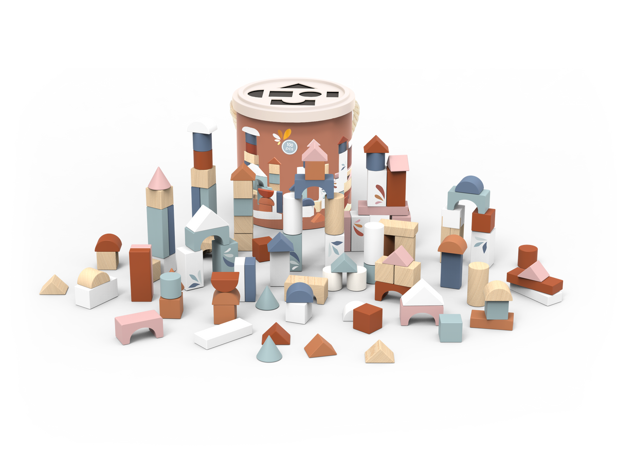 Drum with 100 Blocks Shape Sorter