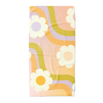 Beach Towel - Wavy Daisy