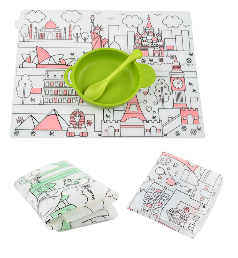 Washable Coloring Placemat: Around the World