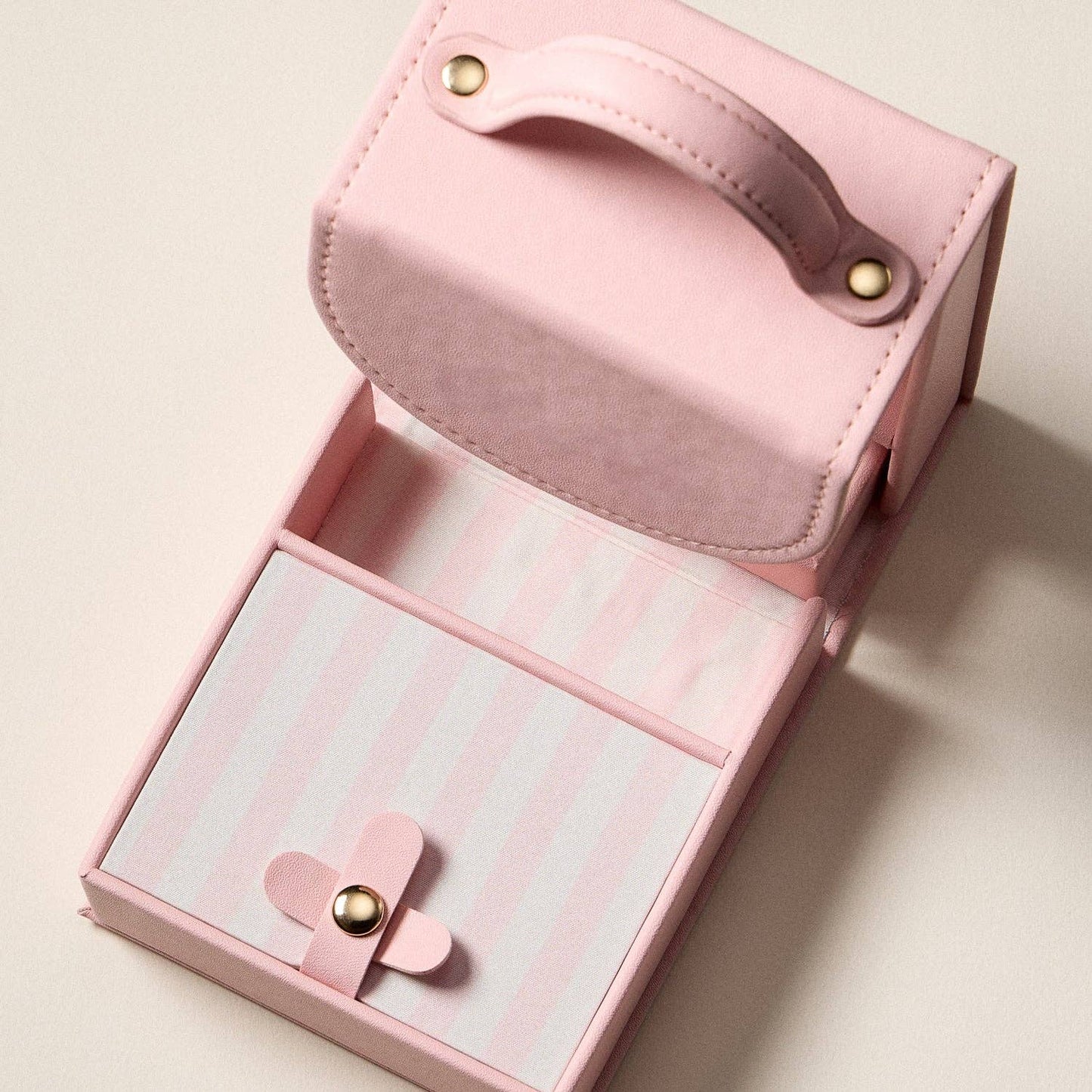 Pink Travel Jewelry Organizer Case