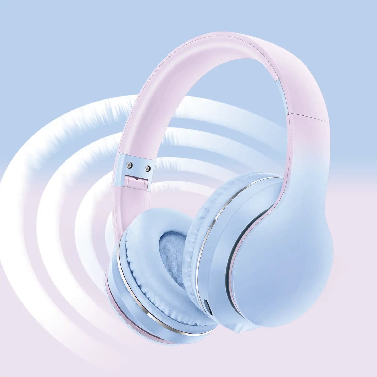 Pink and Blue Headphones