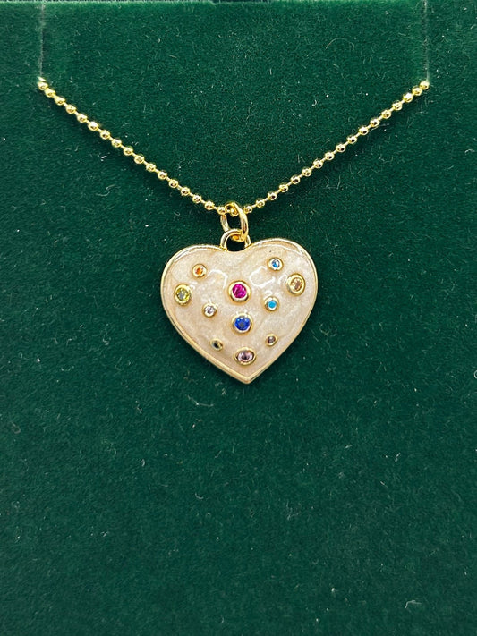 Heart Necklace - Colored Enamel