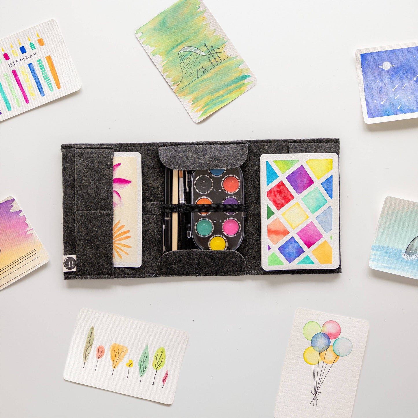 JOTBLOCK travel postcard watercolor paint set