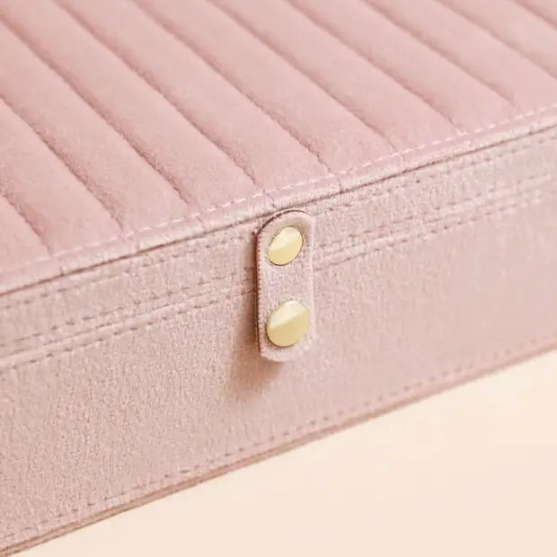 Quilted Velvet Large Jewelry Box in Pink