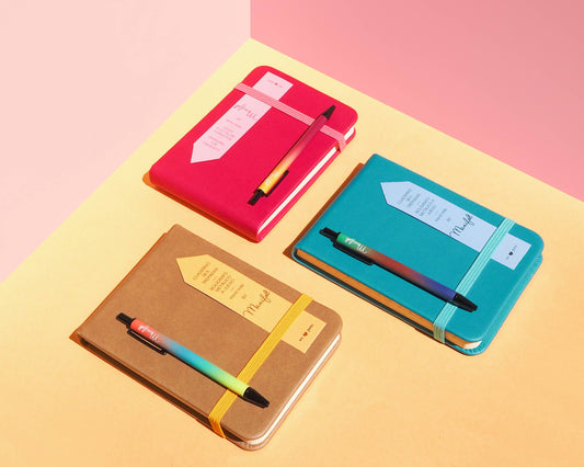 Vertical Leatherette Notebook With Pen and Card Holder
