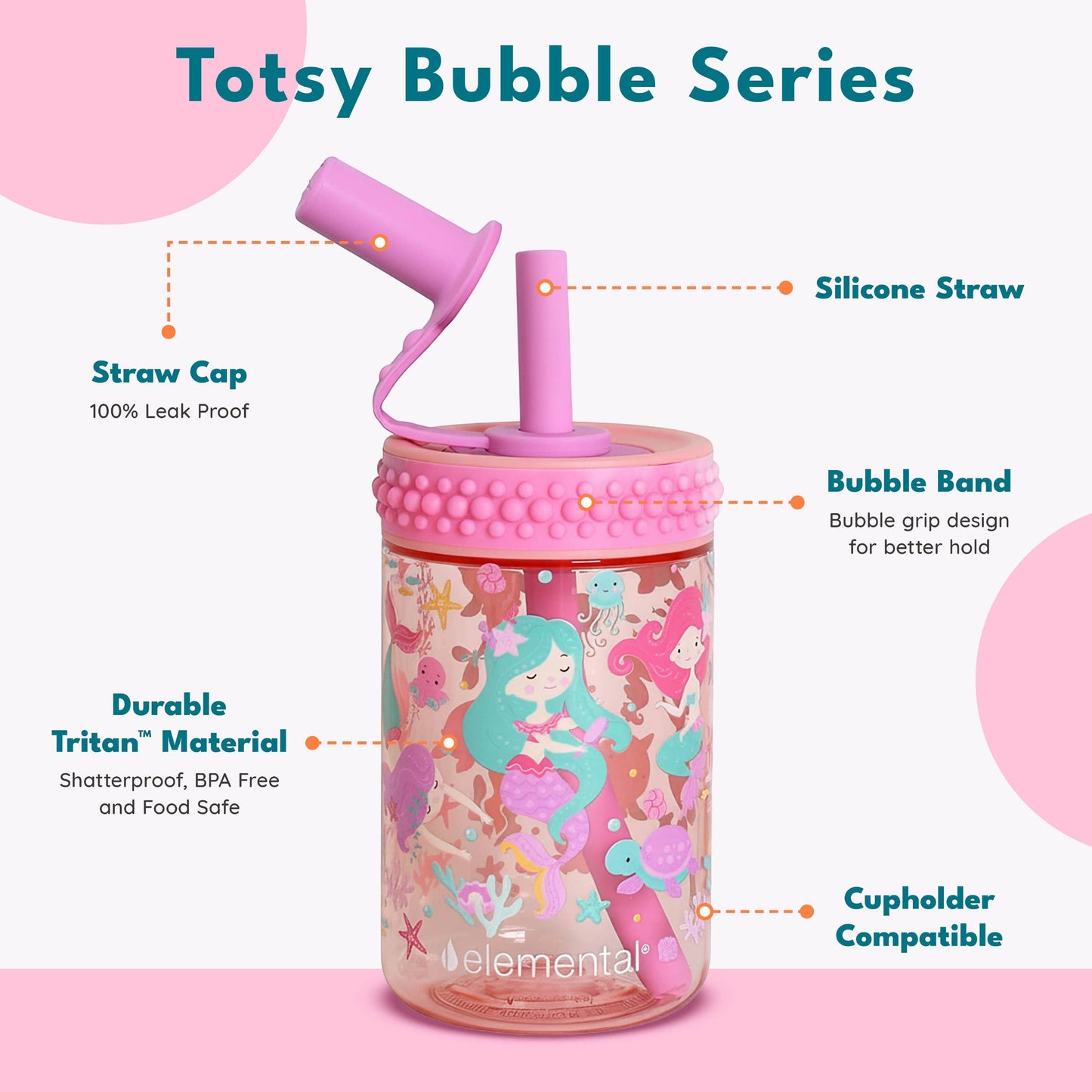 Totsy Bubble Grip Cup - Rose Tie Dye