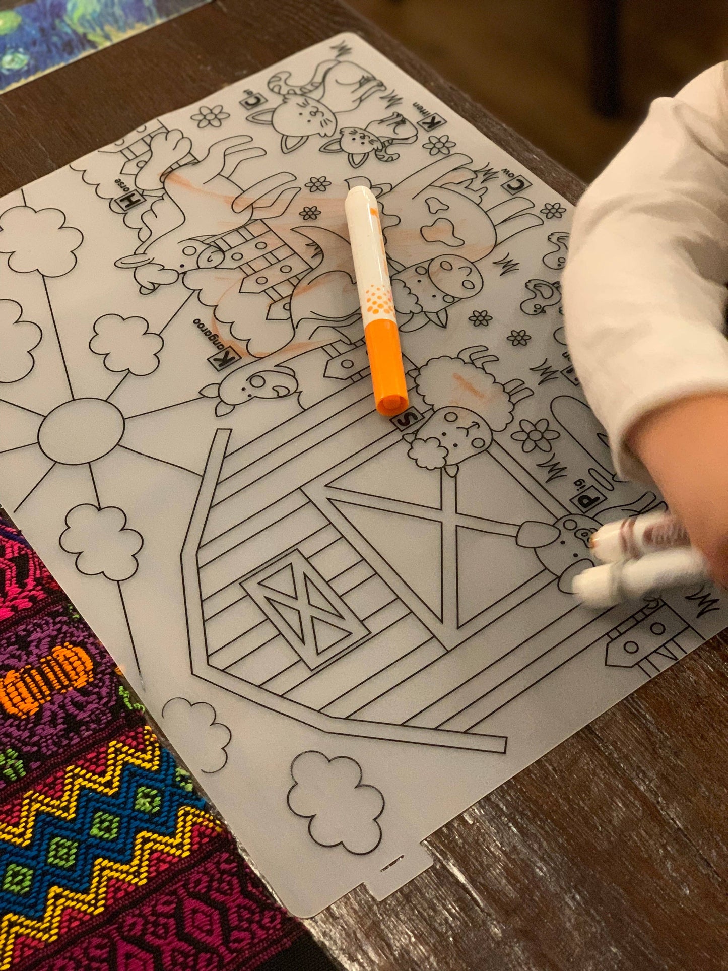 Washable Coloring Placemat: Around the World